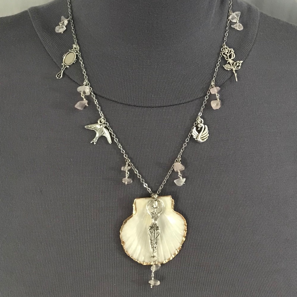 “Birth of Venus” Aphrodite Greek Roman Mythology Goddess Handmade Necklace Rose
